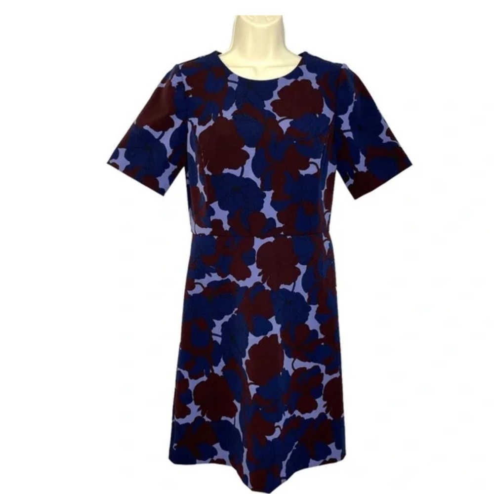 Ann Taylor Blue and Brown Floral Dress